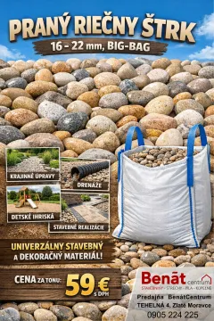 Štrk big bag cena  59€/tona